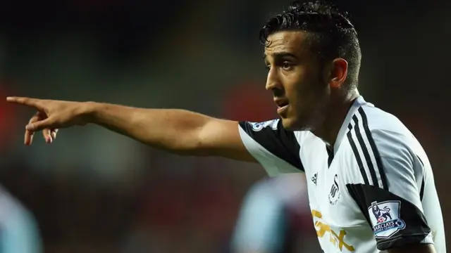 Neil Taylor playing for Swansea