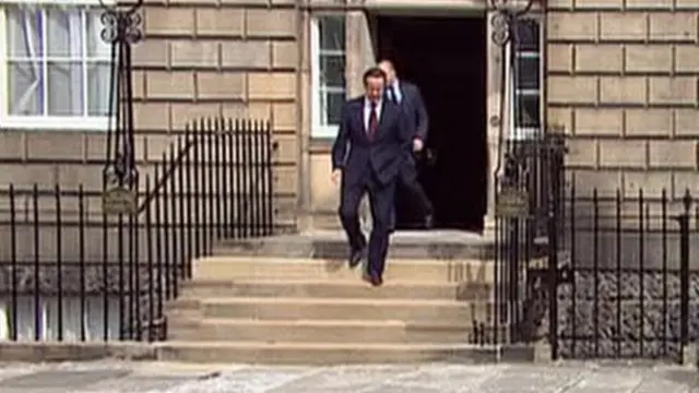 David Cameron exits Bute House