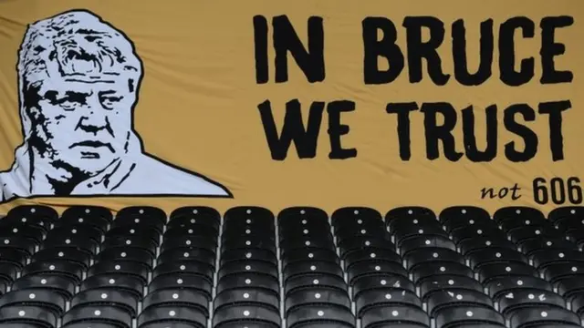 Hull City banner in support of Steve Bruce