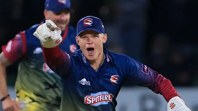 Sam Billings celebrates