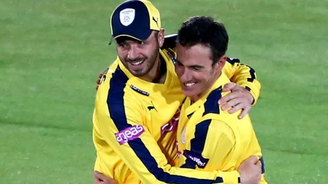 Hampshire's Will Smith celebrates