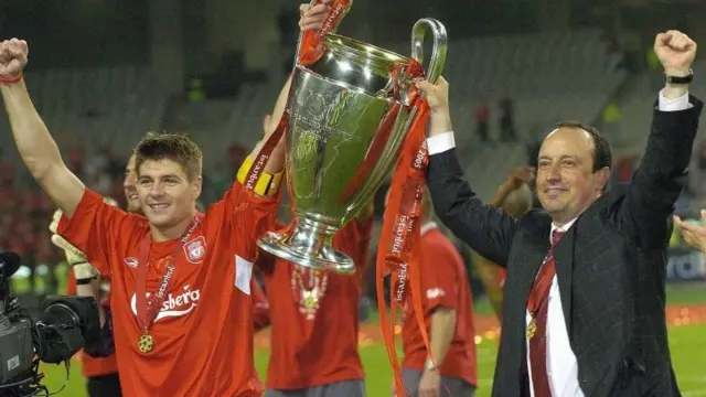 Steven Gerrard and Rafa Benitez