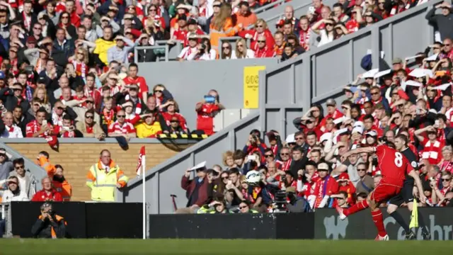 The Anfield crowd watch on