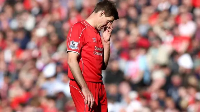 Unhappy Steven Gerrard