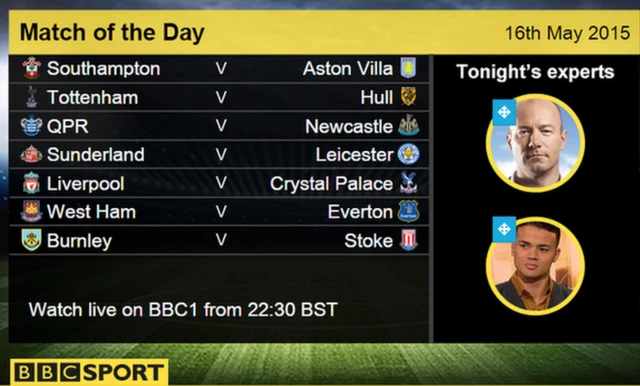 Match of the Day running order