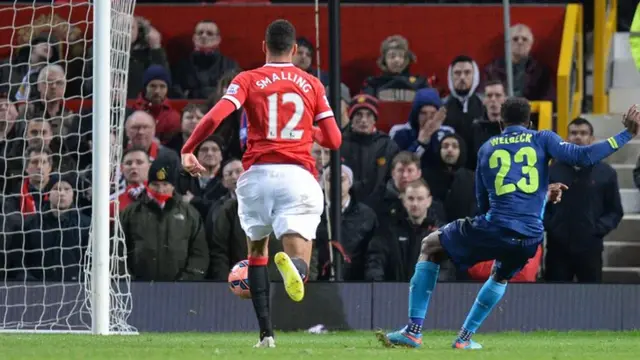 Danny Welbeck scores against Manchester United in the FA Cup