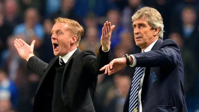 Garry Monk (left) and Manuel Pellegrini (right)