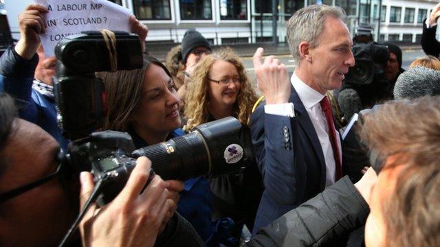 Kezia Dugdale and Jim Murphy arrived at a meeting of Scottish Labour's ruling body