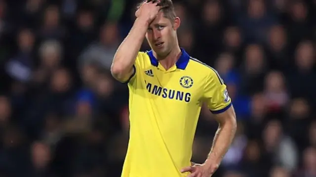 Gary Cahill reacts