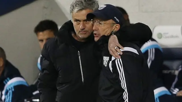 Jose Mourinho and Tony Pulis embrace