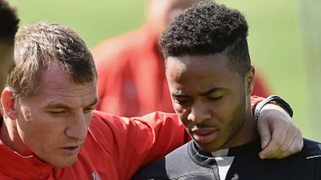 Liverpool manager Brendan Rodgers (left) and Raheem Sterling