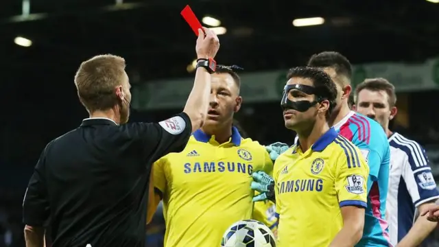 Chelsea midfielder Cesc Fabregas is sent off at West Brom