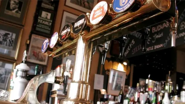 Beer taps in a pub