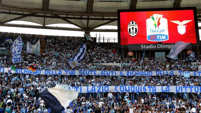 Lazio fans at the Coppa Italia final