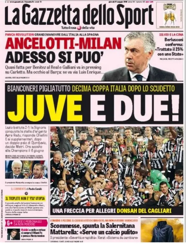 La Gazetta dello Sport back page