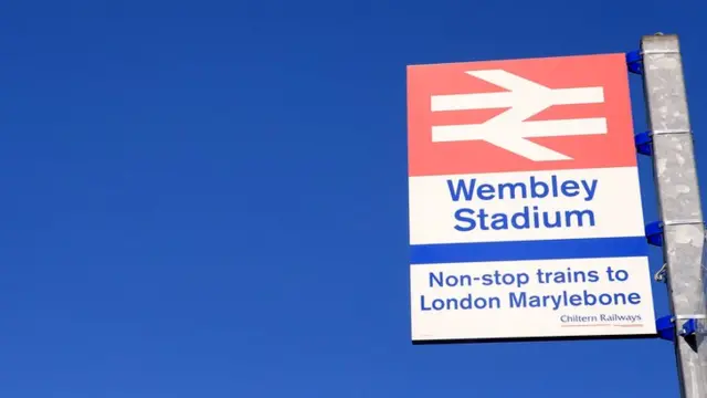 Wembley Stadium train station sign