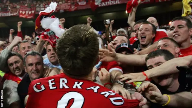 Gerrard with fans