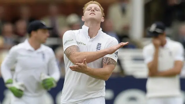 Ben Stokes gets frustrated