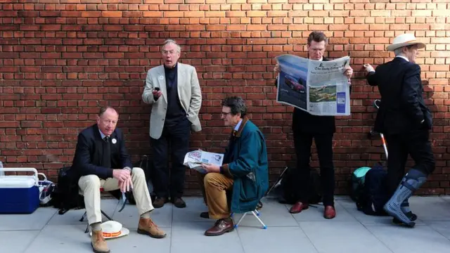 Spectators queue outside Lord's