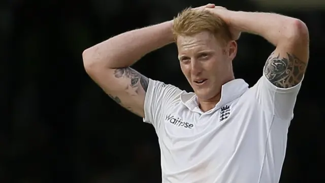 Ben Stokes reacts