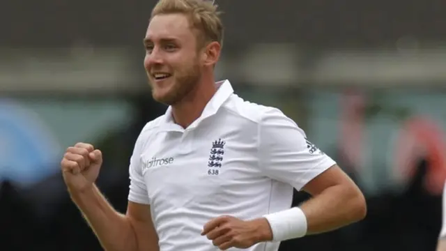 Stuart Broad celebrates