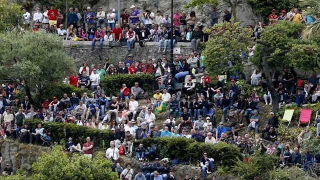 Fans on hill at Monaco