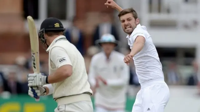 Mark Wood of England celebrates