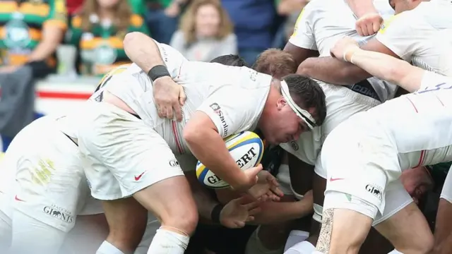 Jamie George scores a try