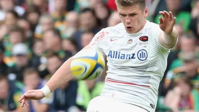 Owen Farrell kicks for goal