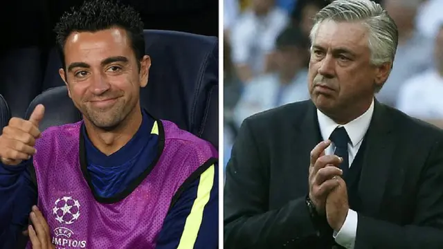 Xavi Hernandez and Carlo Ancelotti