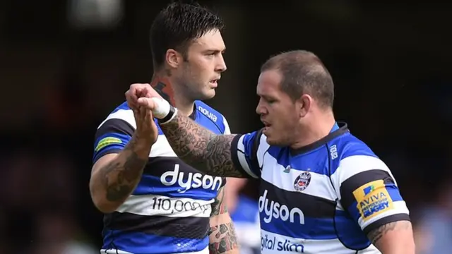 Paul James congratulates Matt Banahan