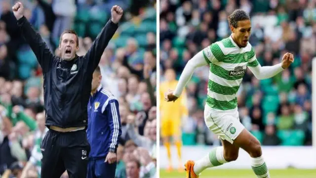 Celtic boss Ronny Deila and defender Virgil van Dijk