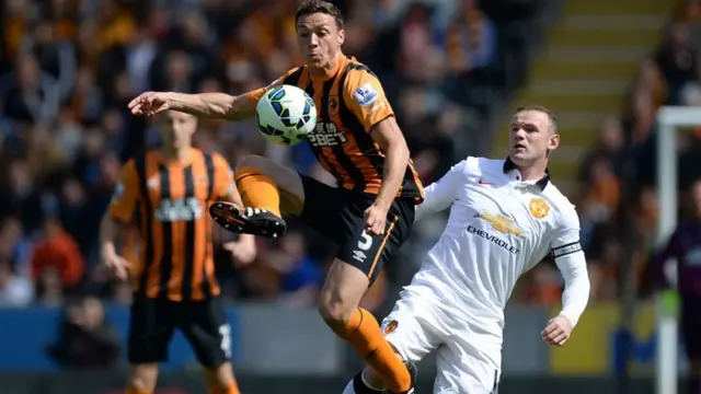 James Chester controls the ball