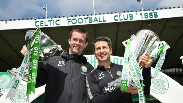 Celtic boss Ronny Deila and assistant John Collins