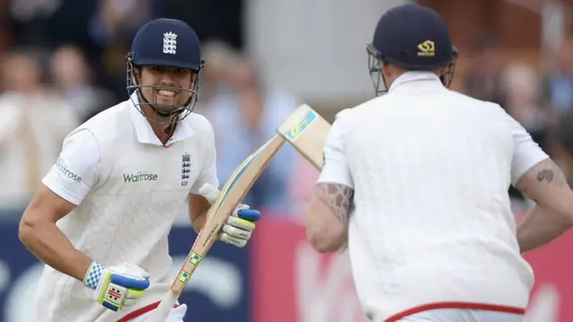 Alistair Cook celebrates his century