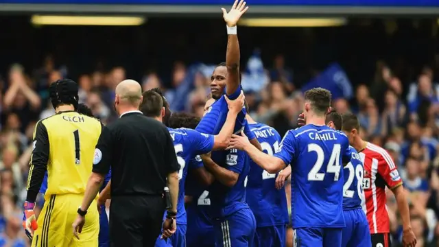 Didier Drogba is carried off