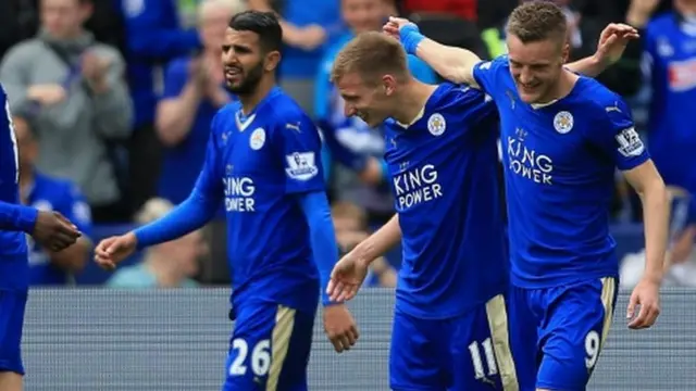 Marc Albrighton celebrate
