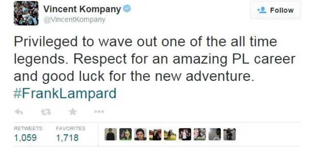 Kompany tweet