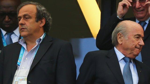 Michel Platini and Sepp Blatter