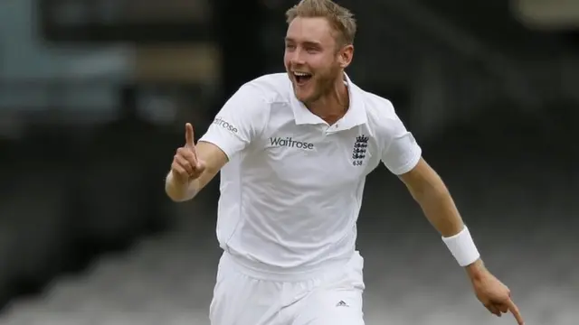 Stuart Broad celebrates