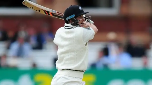 BJ Watling hits a shot off his bat