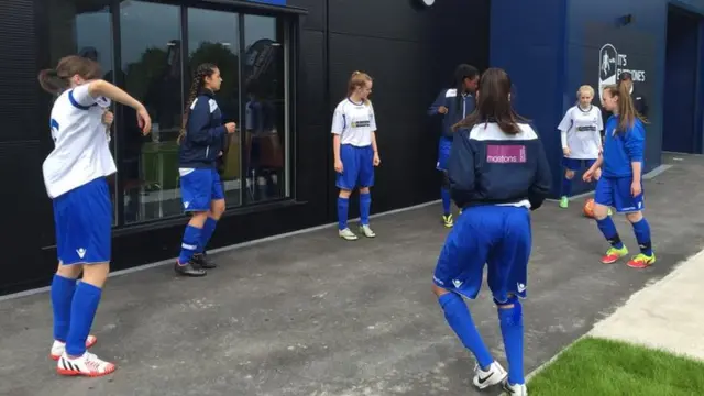 enfield town ladies warming up