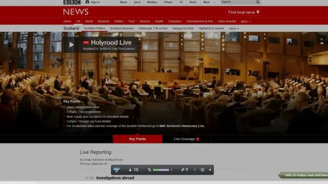 Holyrood Live page