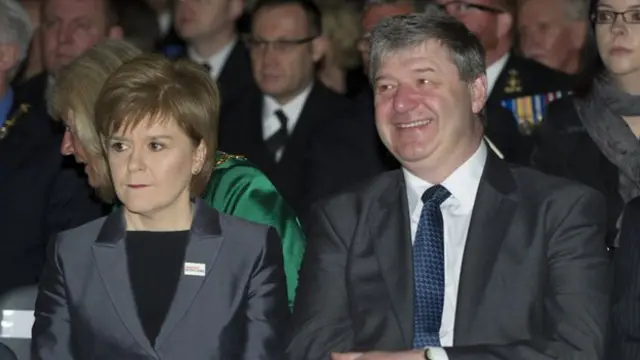 Nicola Sturgeon and Alistair Carmichael pictured at a public event last month