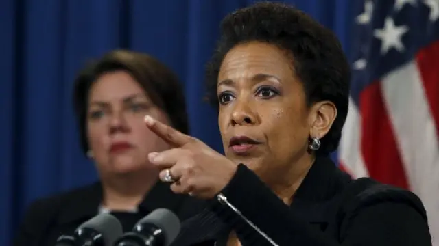 U.S. Attorney General Loretta Lynch answers questions during a news conference