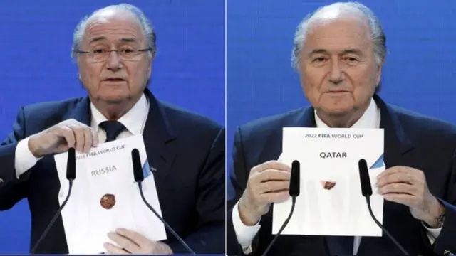 Sepp Blatter with the winning bids in 2010