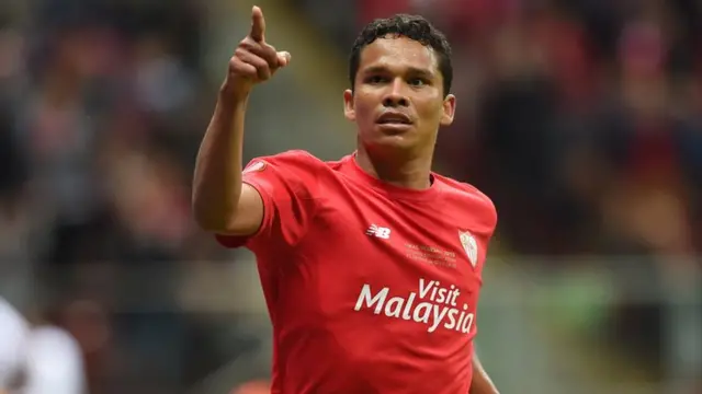 Carlos Bacca celebrates his second goal