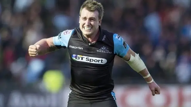 Glasgow Warriors' Stuart Hogg celebrates beating Ulster