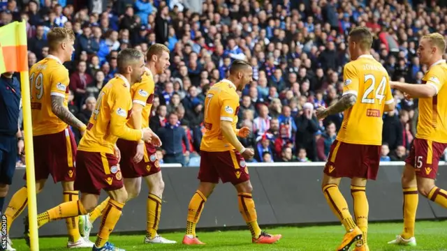 Motherwell celebrate going 3-0 up