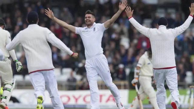 James Anderson takes his second wicket